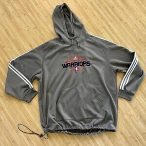 Adidas x Golden State Warriors Hoodie Men’s XL Gray Fuzzy Subtle Logo Casual